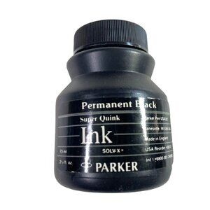 Black India Permanent Drawing Ink Mix Media Parker u Vintage